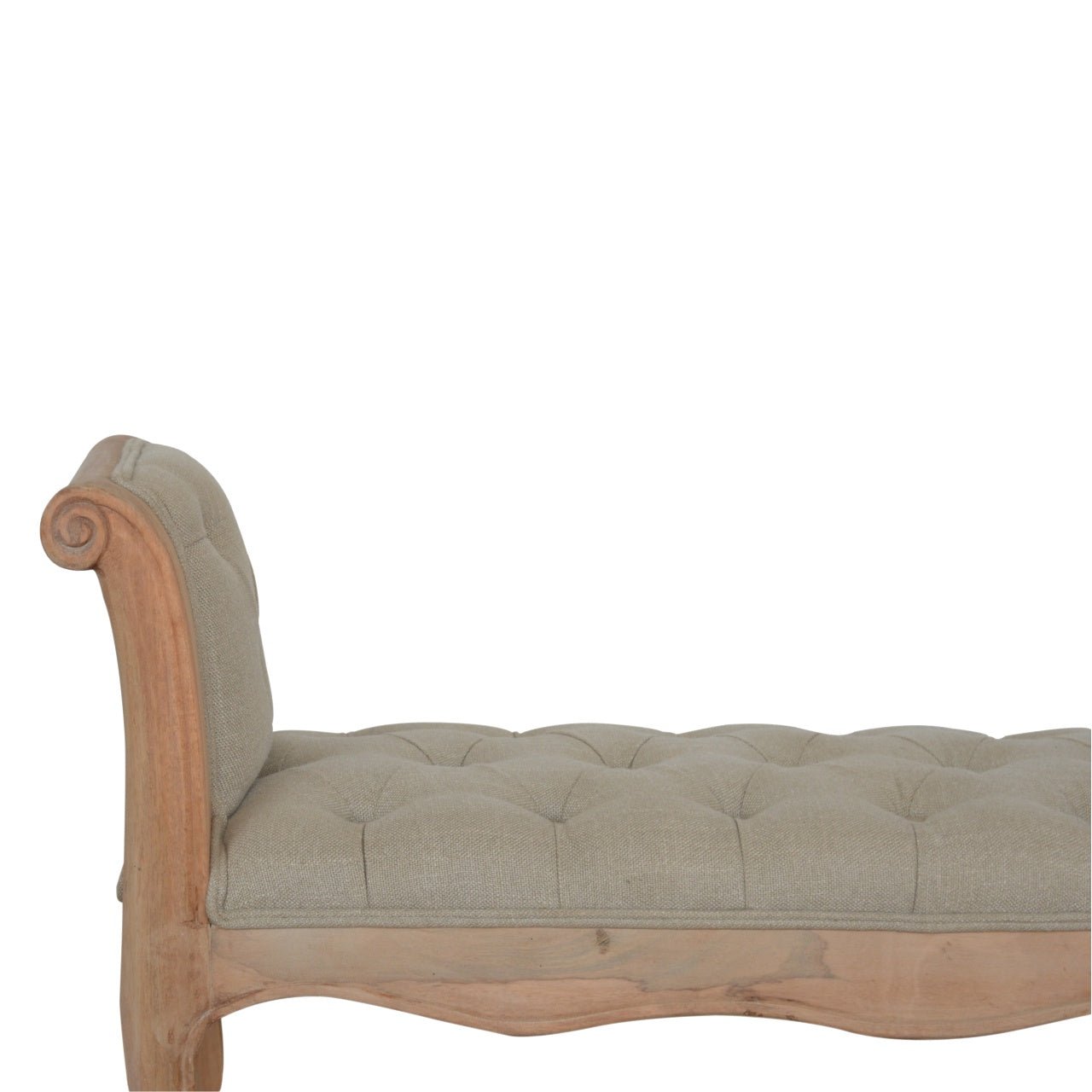 Carved French Style Mud Linen Bench