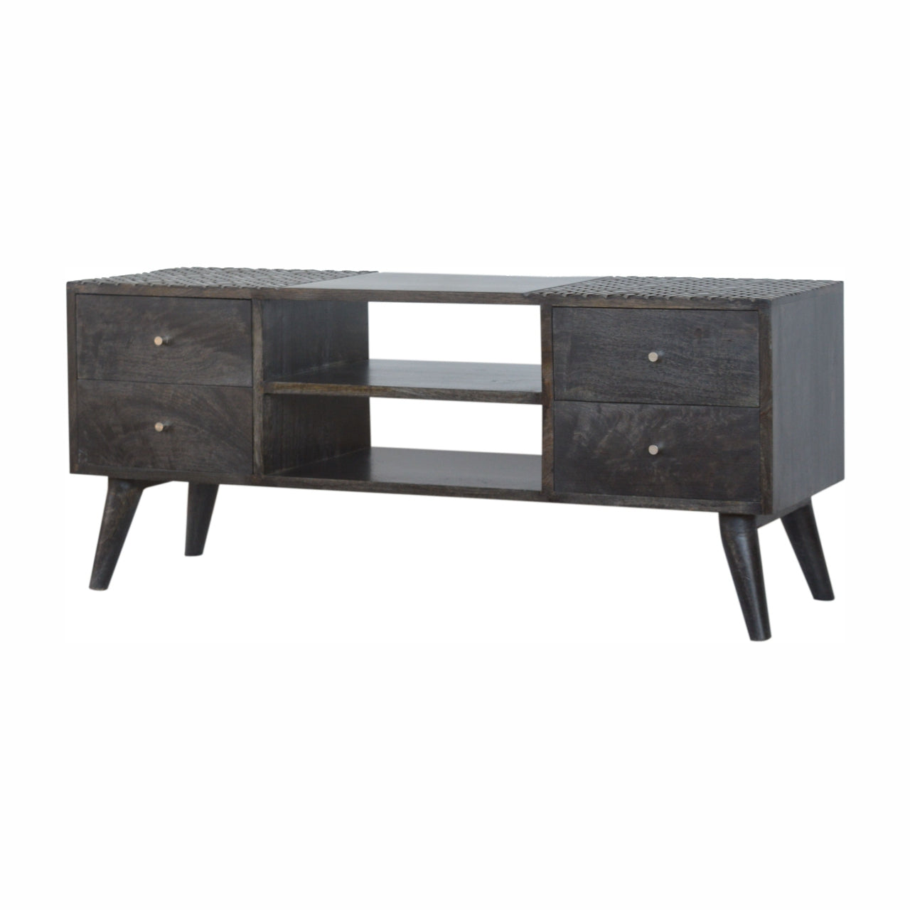 Ash Black 4 Drawer Media Unit