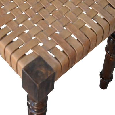 Woven Leather Footstool