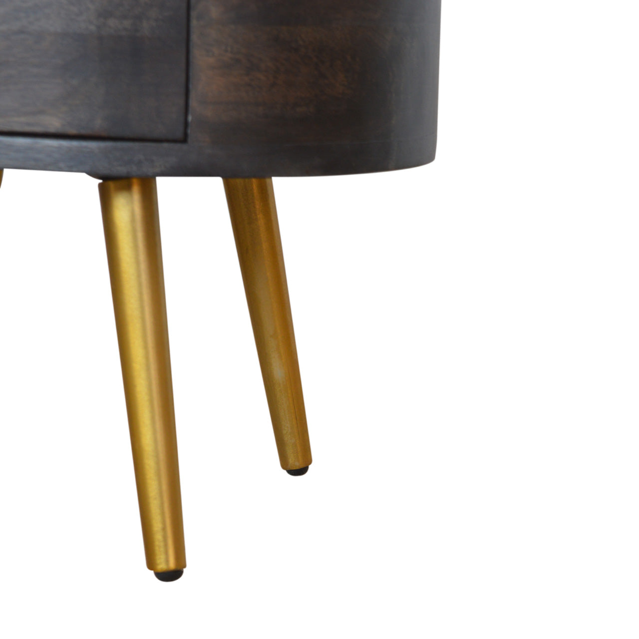 Ash Black Bedside with Brass Legs