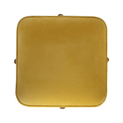 Mustard Velvet Solid Footstool