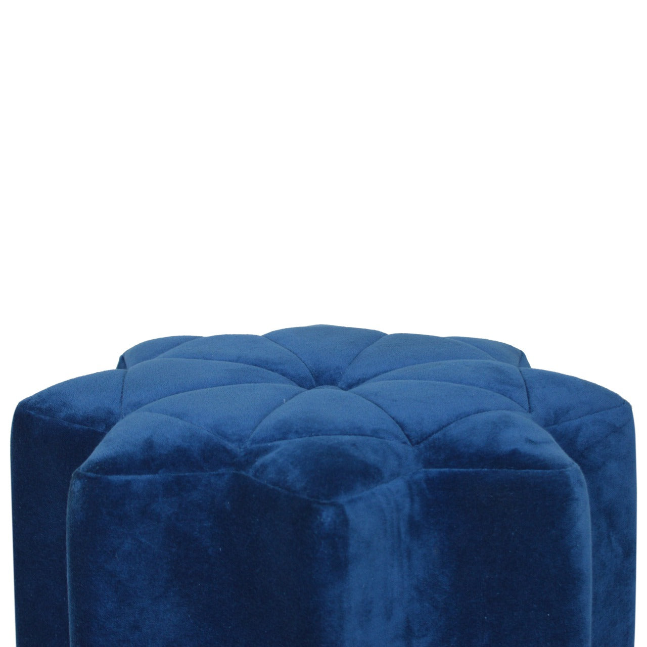 Blue Velvet Star Footstool