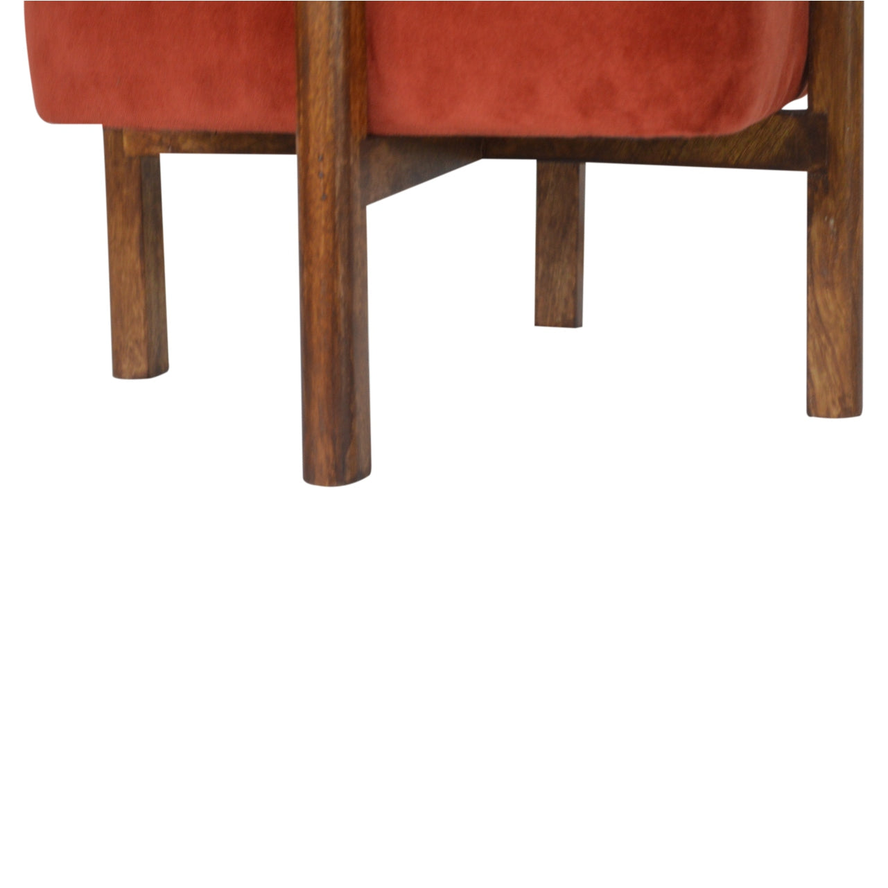 Brick Velvet Solid Wood Footstool