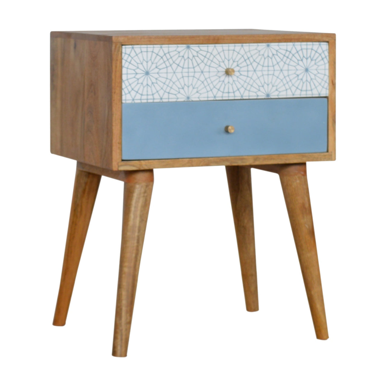 Blue Patterned Bedside