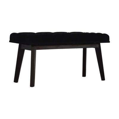 Black Velvet Hallway Bench