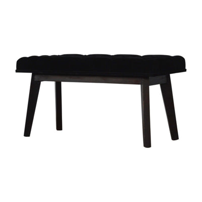 Black Velvet Hallway Bench