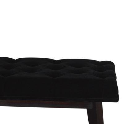 Black Velvet Hallway Bench