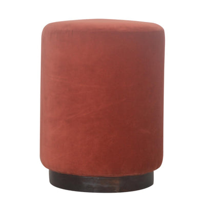 Brick Red Footstool with Gold Base