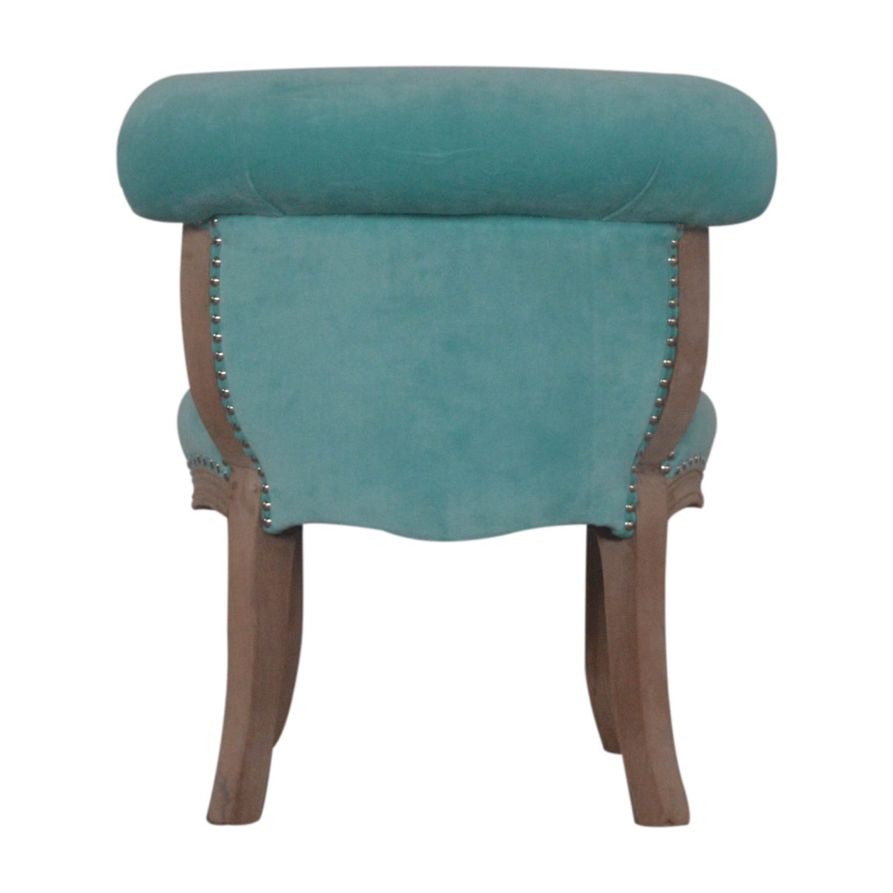 Aqua Velvet Studded Chair