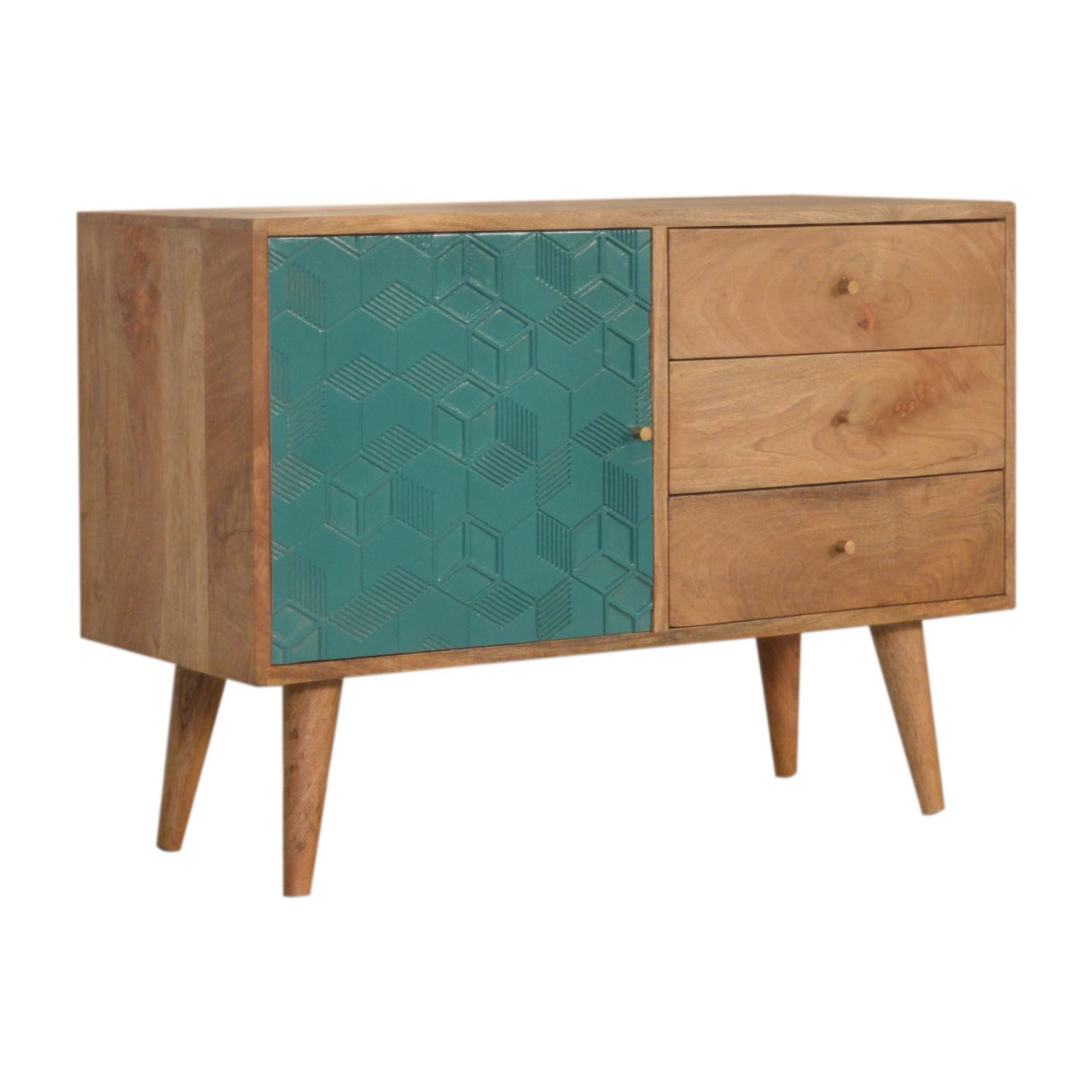 Acadia Teal Cabinet with Drawers