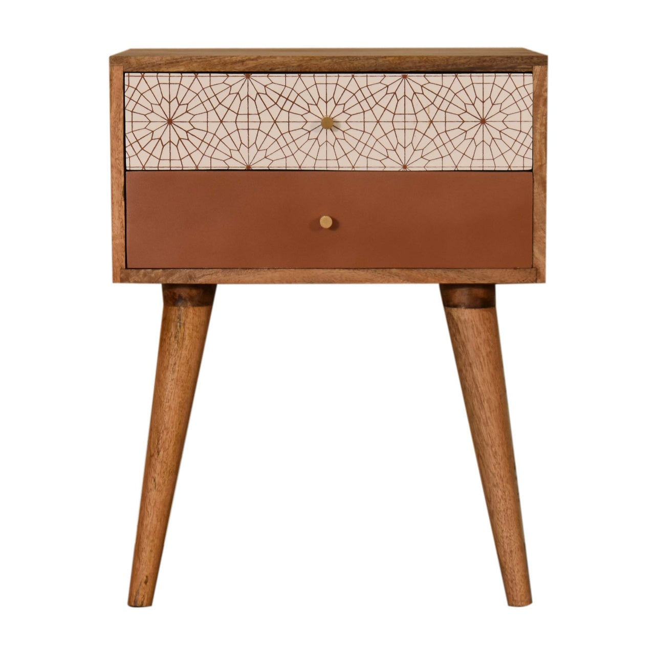 Brick Red Patterned Bedside