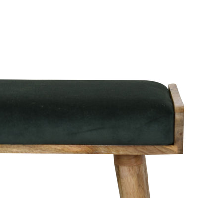 Emerald Velvet Tray Style Footstool