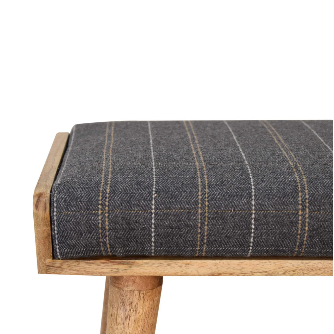 Pewter Tweed Tray Style Footstool