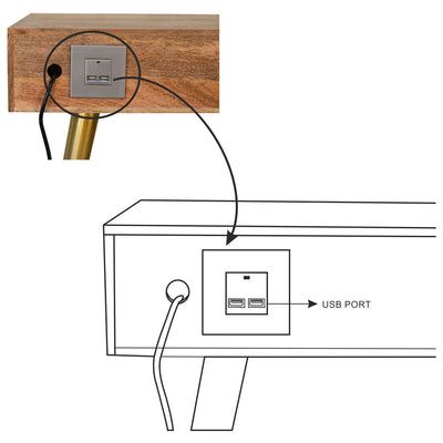 Cement Brass Cable Writing Desk