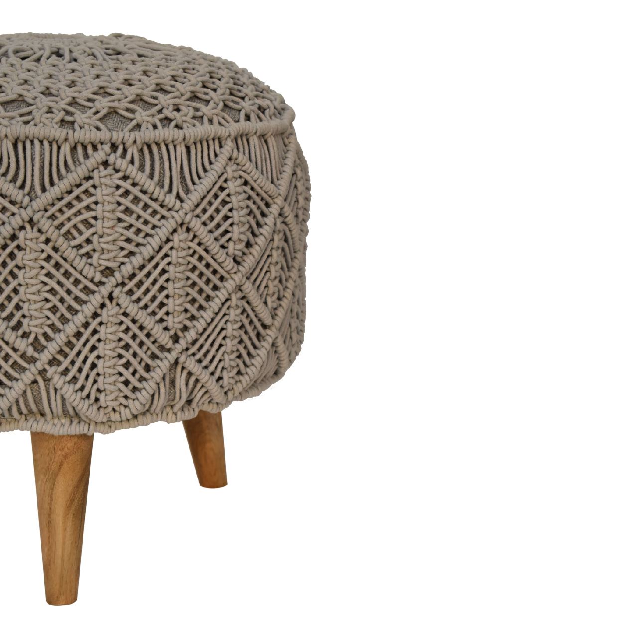 Crotchet Grey Footstool