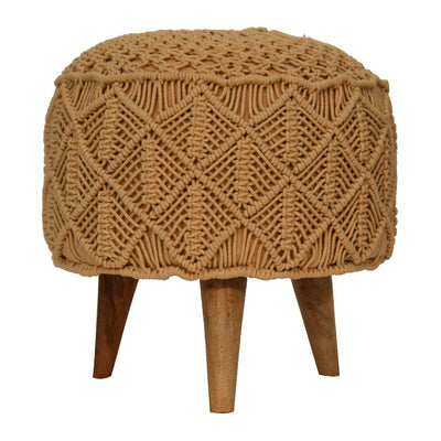 Crotchet Mustard Footstool