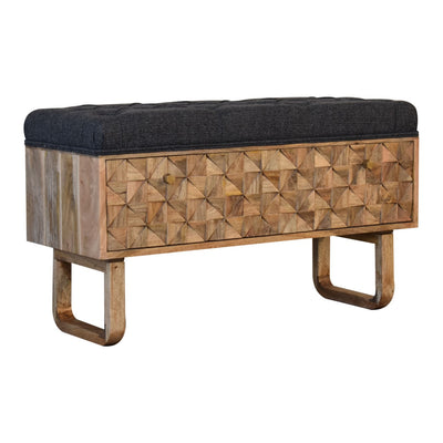 'U' Black Tweed Pineapple Bench