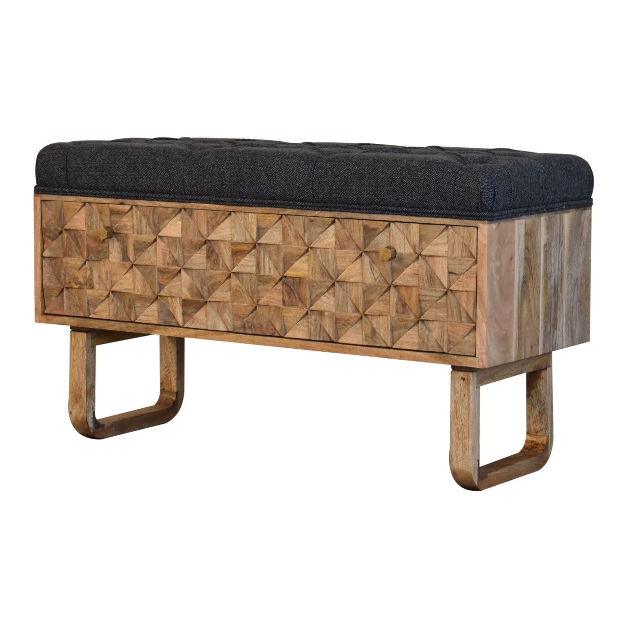 'U' Black Tweed Pineapple Bench