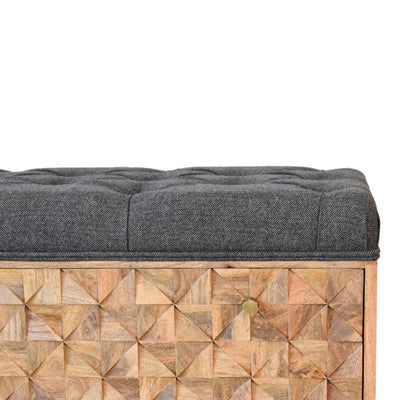 'U' Black Tweed Pineapple Bench