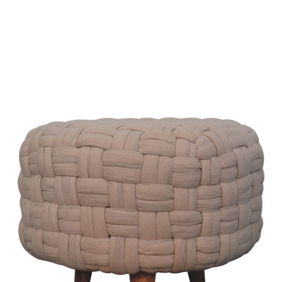 Cream Tube Footstool