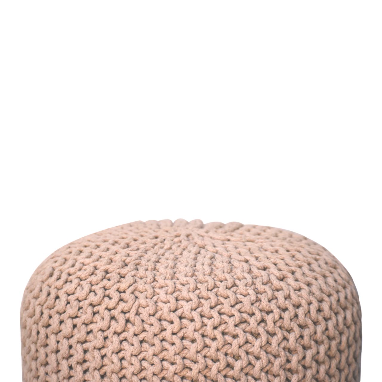 Keeva Beige Round Footstool