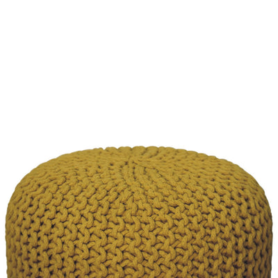 Keeva Mustard Round Footstool