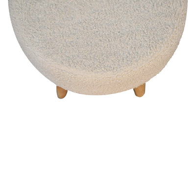 Cream Boucle Petite Footstool