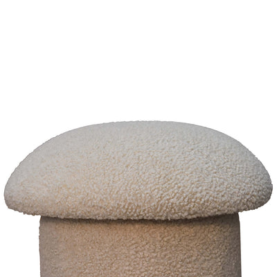 Cream Boucle Mushroom Footstool