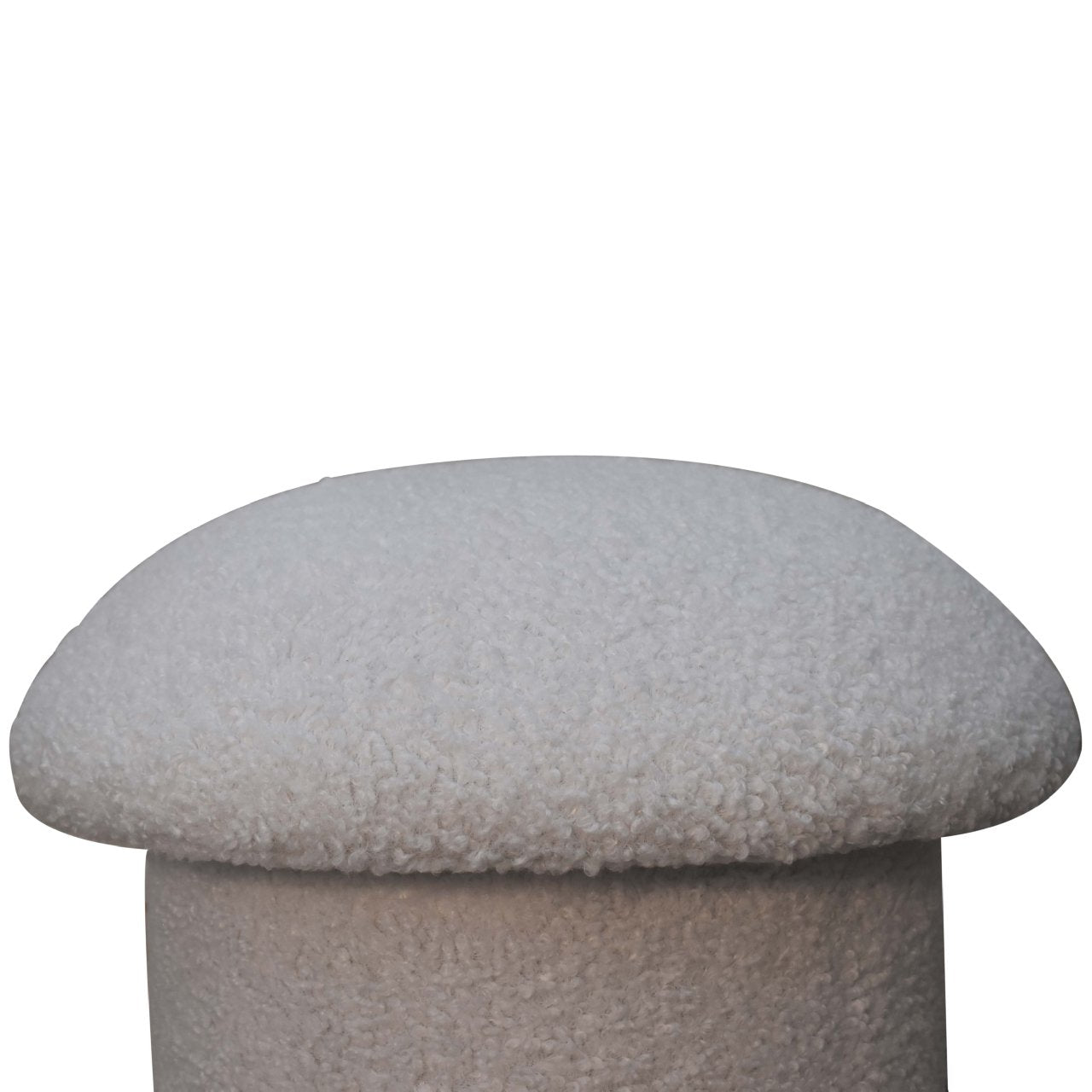 White Boucle Mushroom Footstool