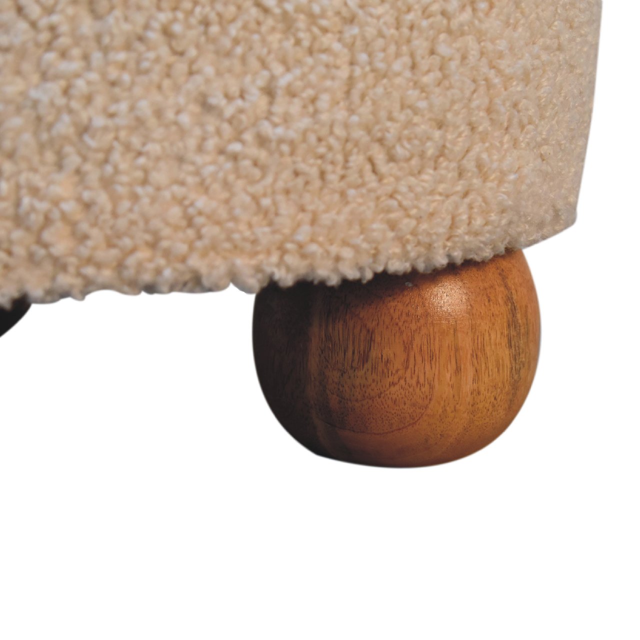 Cream Boucle Buffalo Footstool