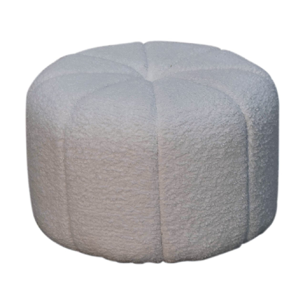 White Boucle Circus Footstool