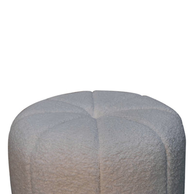 White Boucle Circus Footstool