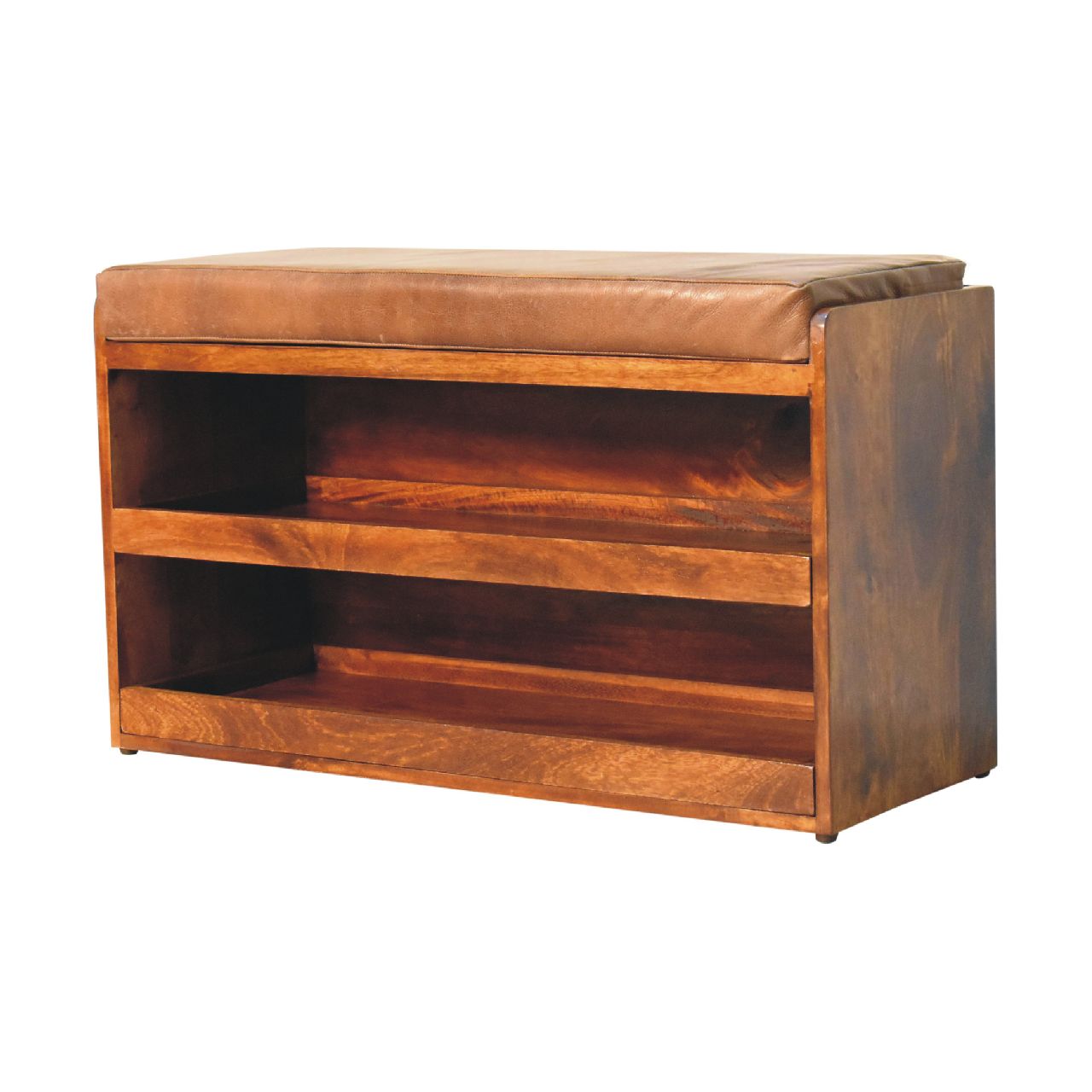 Buffalo Pull out Chestnut Shoe Bench