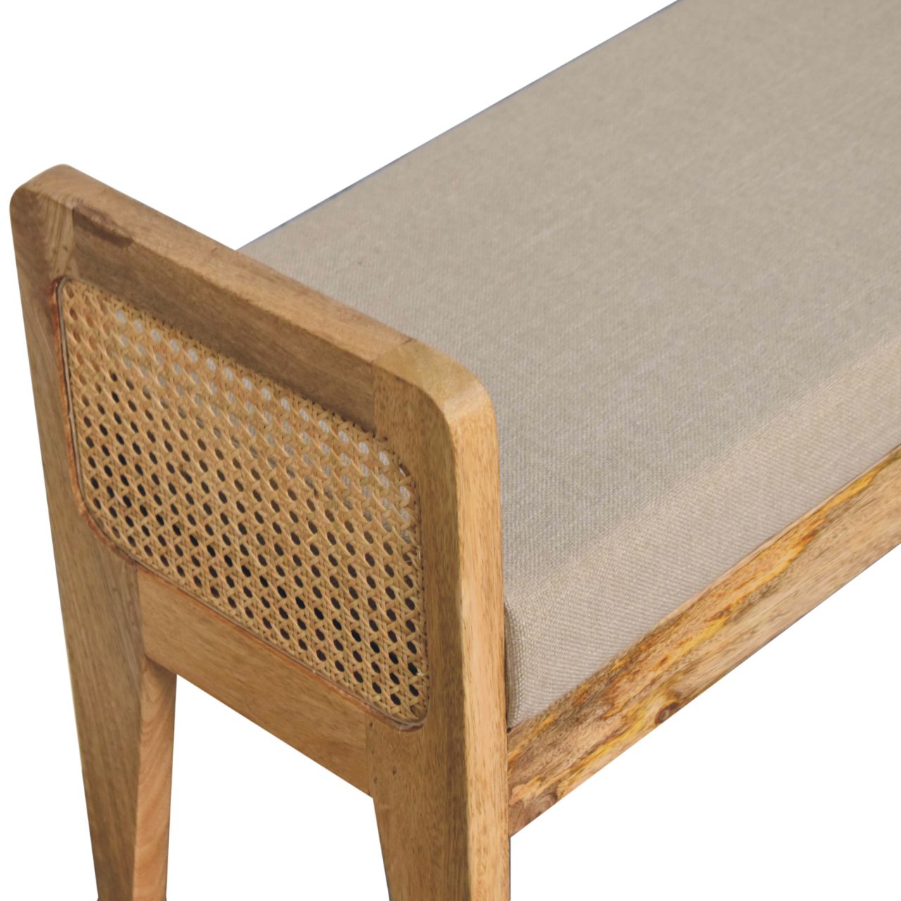 Mud Linen Rattan Bench