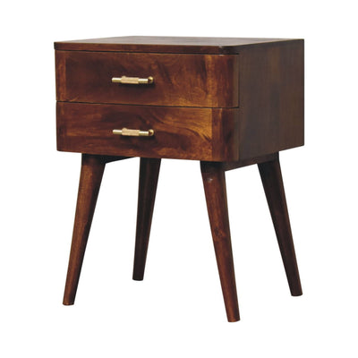 Chestnut T-Bar Nordic Bedside