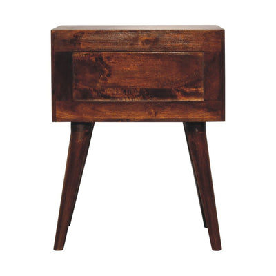 Chestnut T-Bar Nordic Bedside