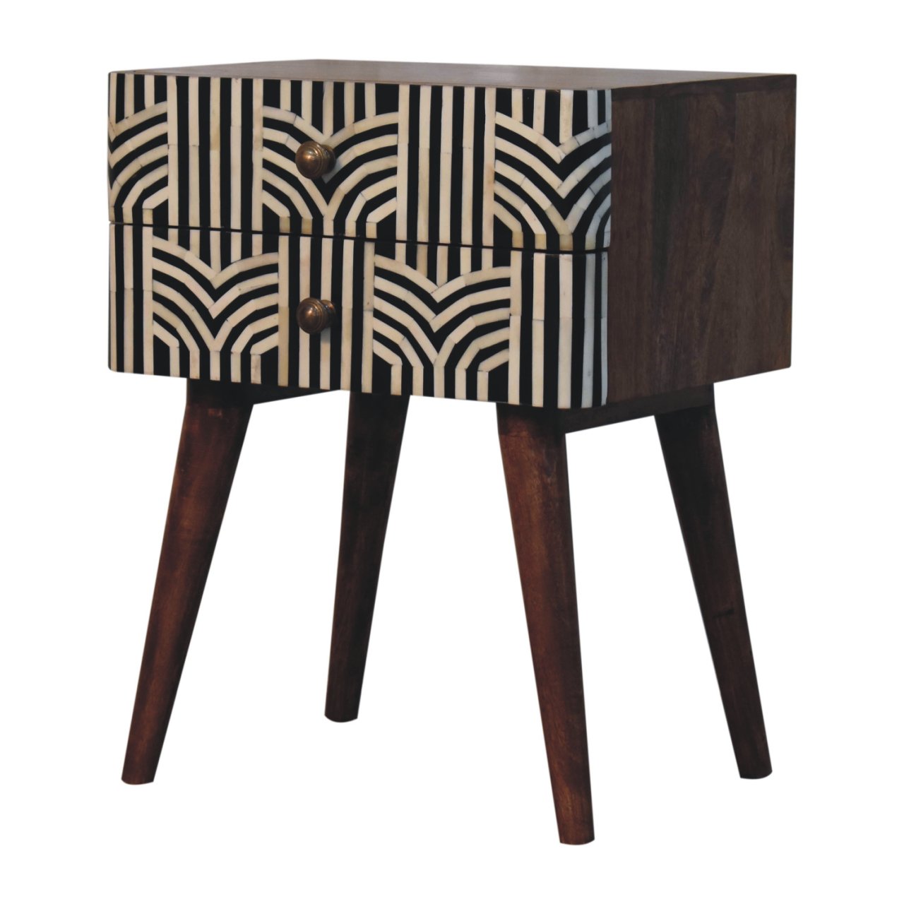 Honey Caramel Edessa Bone Inlay Bedside