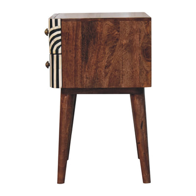 Honey Caramel Edessa Bone Inlay Bedside