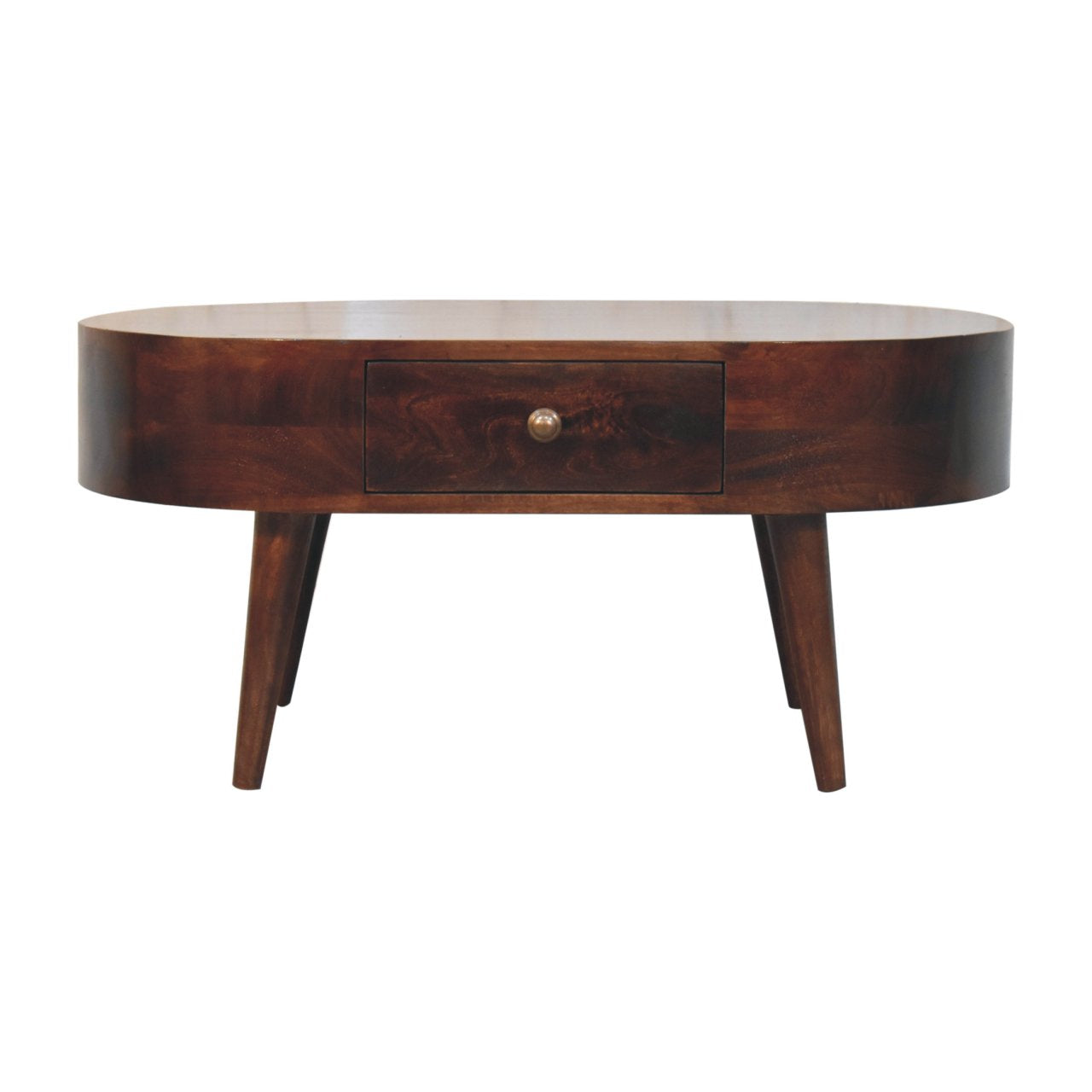 California Walnut Rounded Coffee Table