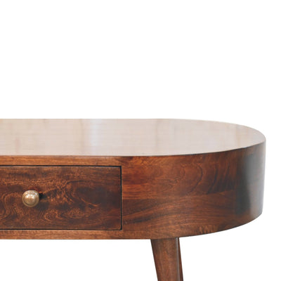 California Walnut Rounded Coffee Table