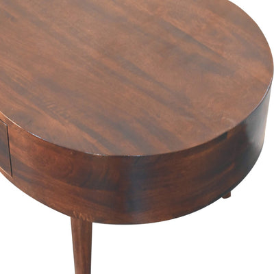 California Walnut Rounded Coffee Table