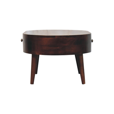 California Walnut Rounded Coffee Table