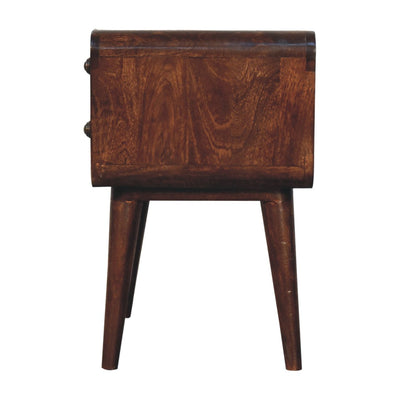 Curved California Walnut Bedside