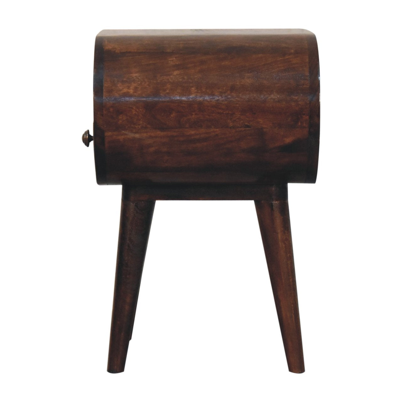 California Walnut Circular Bedside with Open Slot