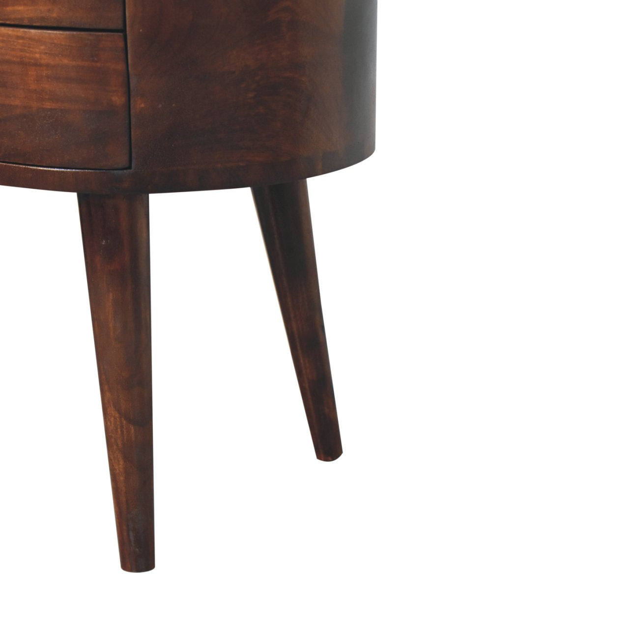 California Walnut Rounded Bedside Table