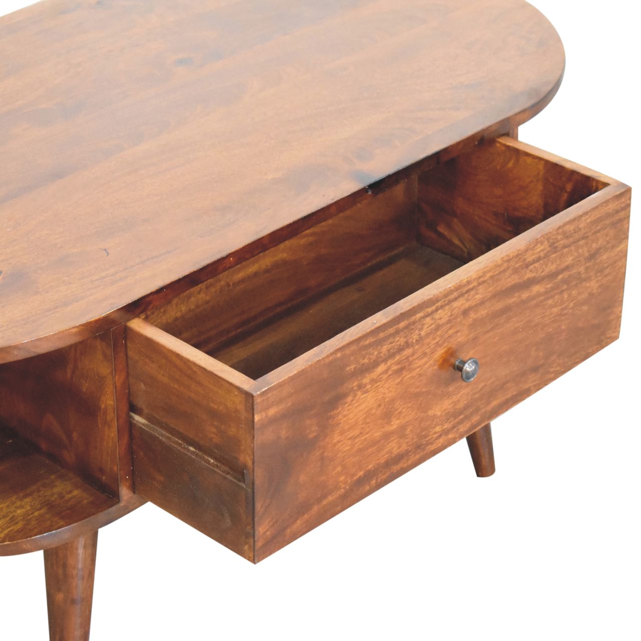 Chestnut Oval Coffee Table with 1 Drawer