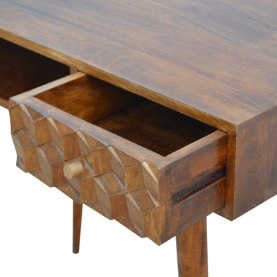 Chestnut Cube Carved Writing Desk