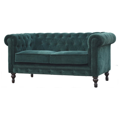 Emerald Green Velvet Chesterfield sofa