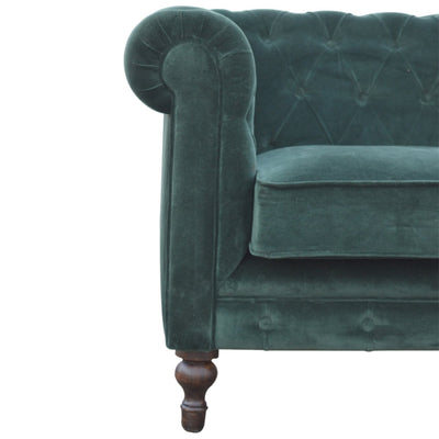 Emerald Green Velvet Chesterfield sofa