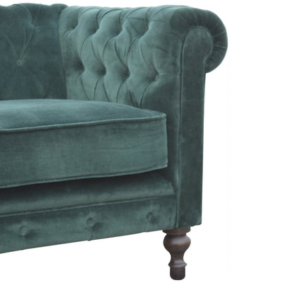 Emerald Green Velvet Chesterfield sofa